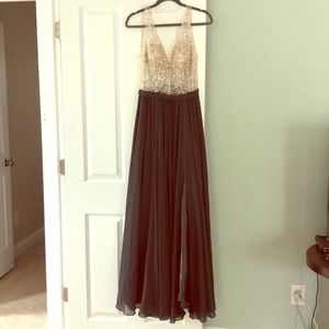 Charcoal Maxi Dress w/ Silver Jewels